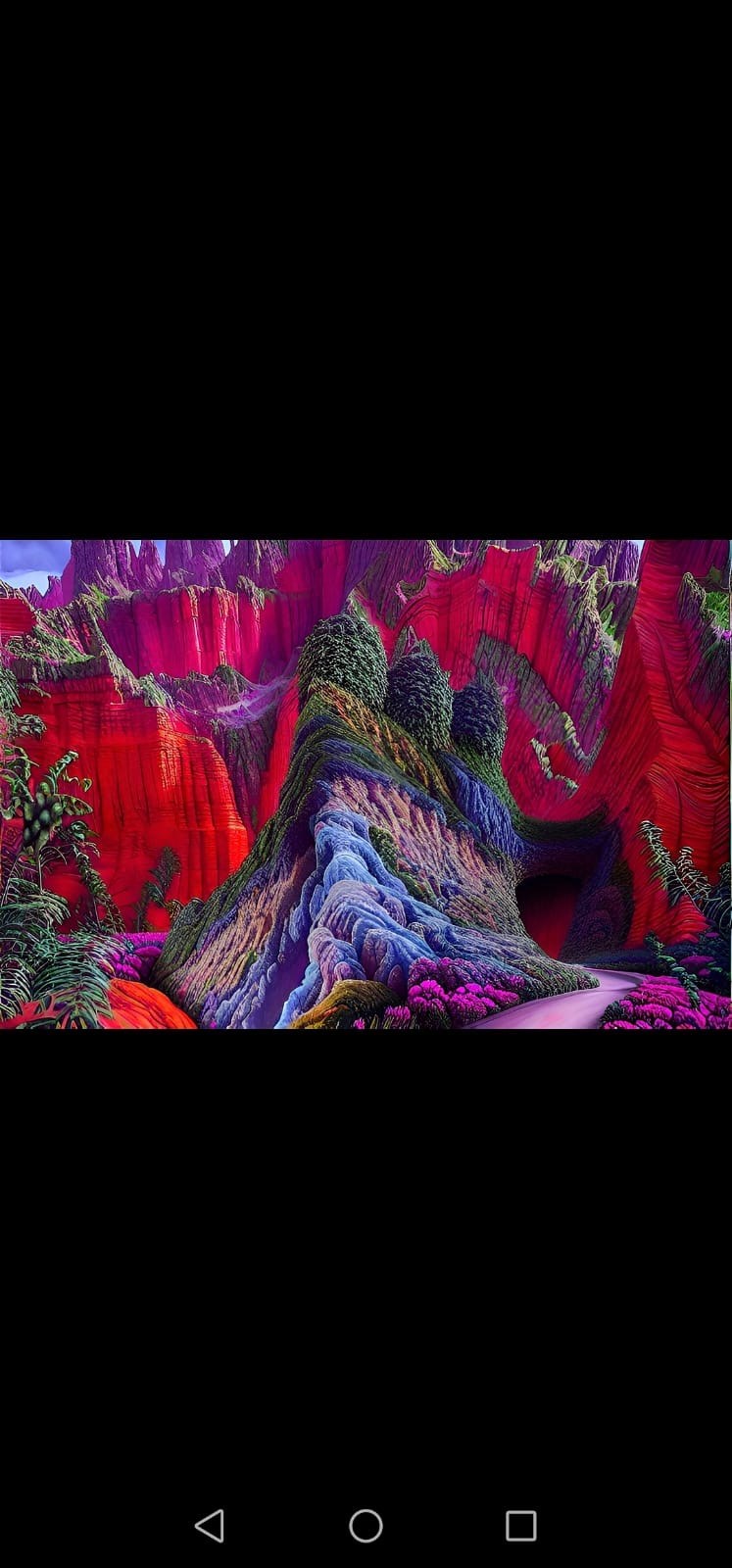 Paysage numérique coloré